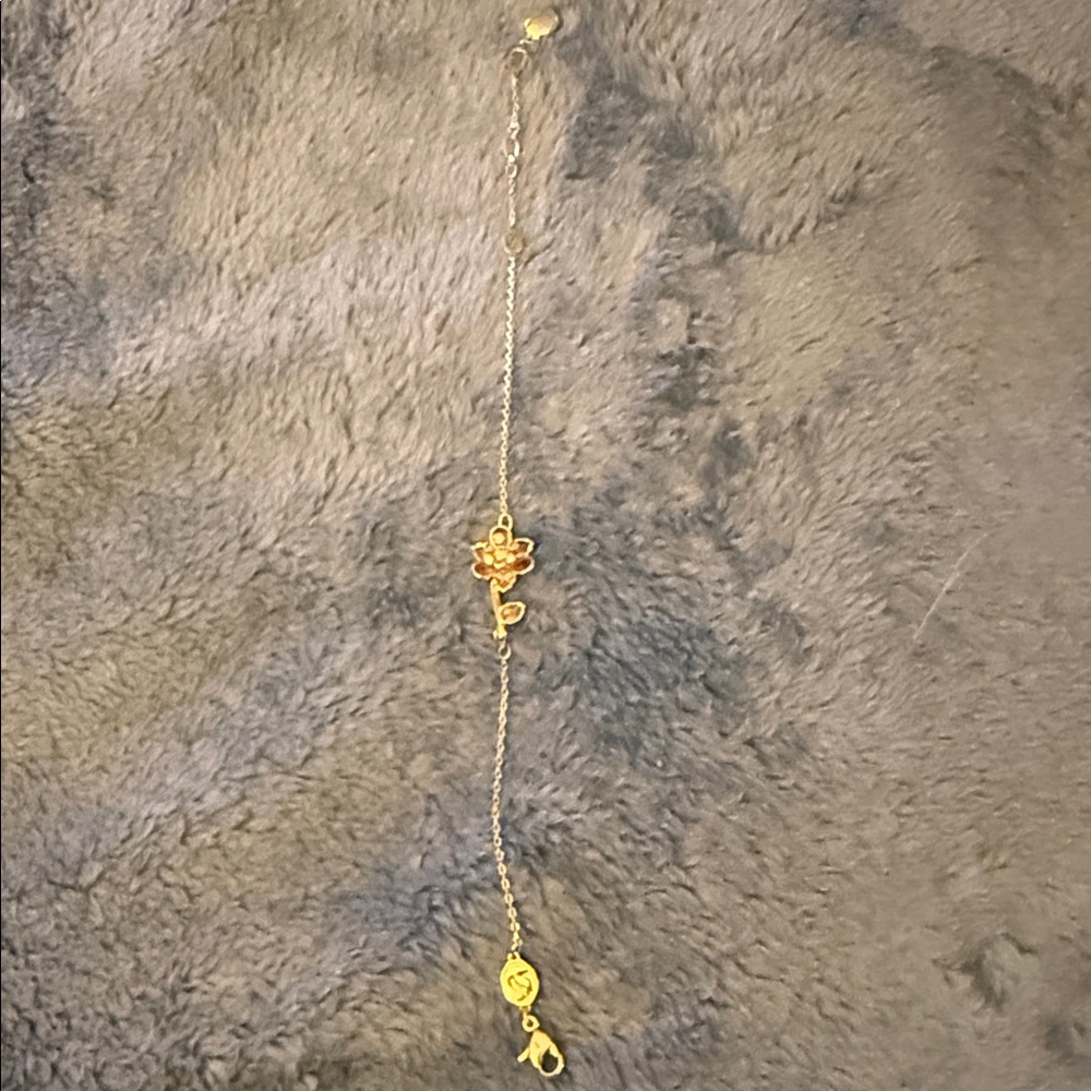 Swarovski Gold and Pink Flower Bracelet